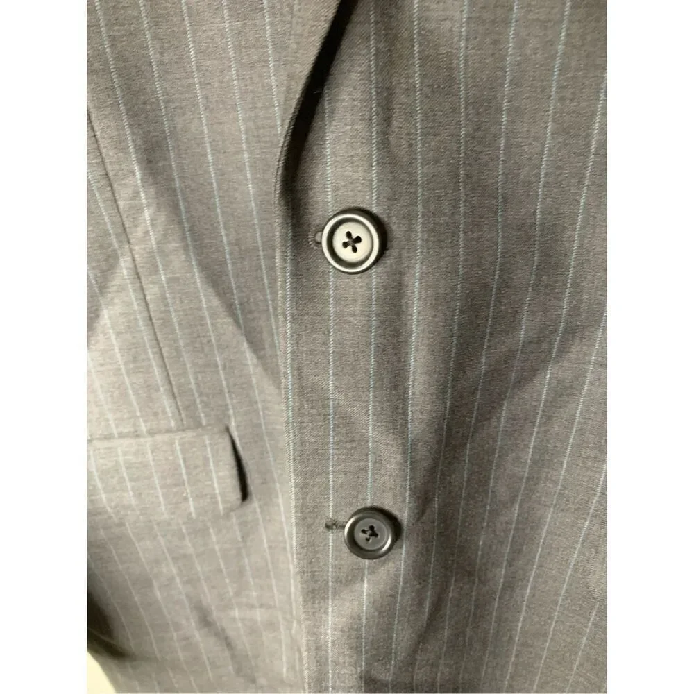 Burberry London wool cashmere blazer suit jacket gray pattern men's size 42L